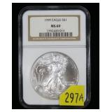1999 American Silver Eagle NGC slab certified