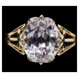 10K Rose gold oval cut pale amethyst ring,