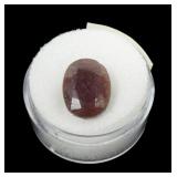 Oval cut natural ruby, 10.9 cts.