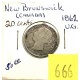 1862 New Brunswick 20-cents
