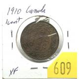 1910 Canadian Large cent