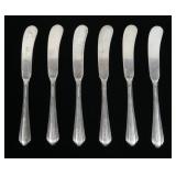 Set of 6 Sterling butter knives, "Lady Diana by