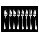 Set of 7 Sterling salad forks "Lady Diana by