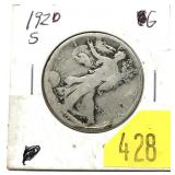 1920-S Walking Liberty half dollar