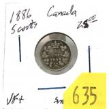 1886 Canadian 5-cent silver