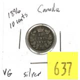 1896 Canadian dime