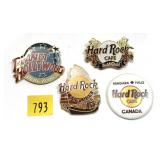 Lot, Hard Rock case pins, 4 pcs.