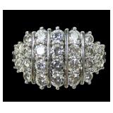 Sterling silver domed design CZ ring, size 7,