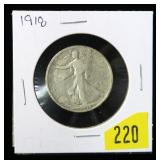 1918 Walking Liberty half dollar