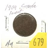 1909 Canadian 1-cent