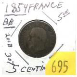 1854 France 5-cents