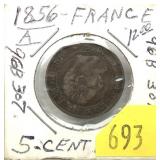 1856 France 5-cents
