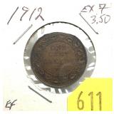 1912 Canadian Large cent