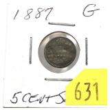 1887 Canadian 5-cent silver