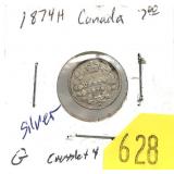 1874-H Canadian 5-cent silver