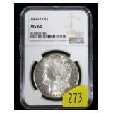 1899-O Morgan dollar NGC slab certified MS-64