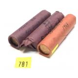 x3- Rolls of Lincoln memorial cents: