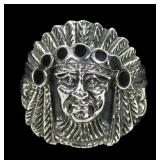 Sterling silver figural Native American chief