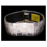 Sterling silver 7.5" woven design bracelet,