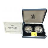 1989 British 2-coin Proof set, silver