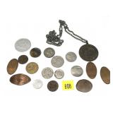 Lot, coins and tokens, 18 pcs.
