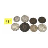 Lot, type coins with silver, 8 pcs.