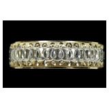 10K Yellow and white gold incised band ring,