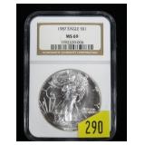 1987 American Silver Eagle NGC slab certified