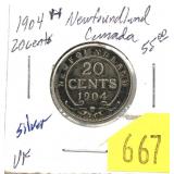 1904-H Newfoundland 20-cents