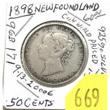 1898 Newfoundland half dollar