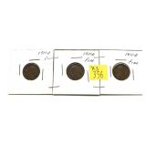x3- 1911-D Lincoln cents-x3 cents-sold by the