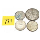 Lot, Canadian silver coins, 4 pcs.