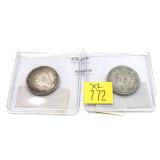 x2- Canadian silver quarters -x2 quarters -Sold by