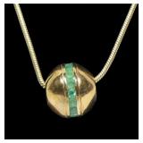 Sterling silver gold wash bead pendant with