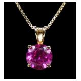 Sterling silver gold wash round cut pink sapphire