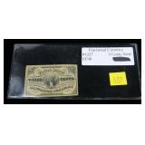 Fractional currency 3-cent note