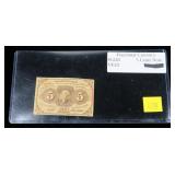 Fractional currency 5-cent note