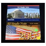 x2- $2 Federal Reserve notes, Unc. -x2 notes