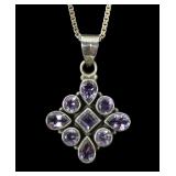 Sterling silver bezel set round, pear and square