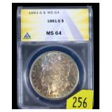 1881-S Morgan dollar ANACS slab certified MS-64