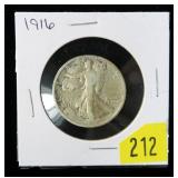 1916 Walking Liberty half dollar