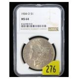 1904-O Morgan dollar NGC slab certified MS-64