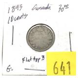 1893 Canadian dime