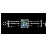Sajen sterling silver 7.75" three-row labradorite
