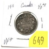 1911 Canadian quarter