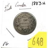1883-H Canadian quarter