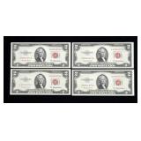x4- $2 red seal consecutive notes series of 1953A,