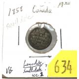 1858 Canadian 5-cent silver