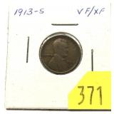 1913-S Lincoln cent