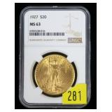 1927 $20 Gold Liberty Double Eagle NGC slab
